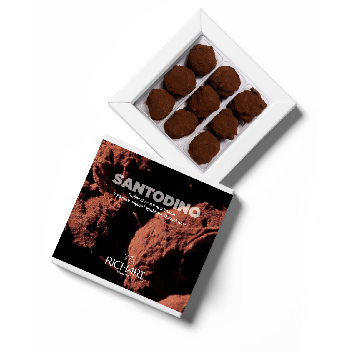 Holiday dark chocolate French truffles (small)