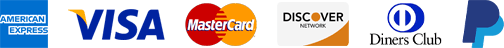 American Express, VISA, MasterCard, Discover, Dinners Club, PayPal