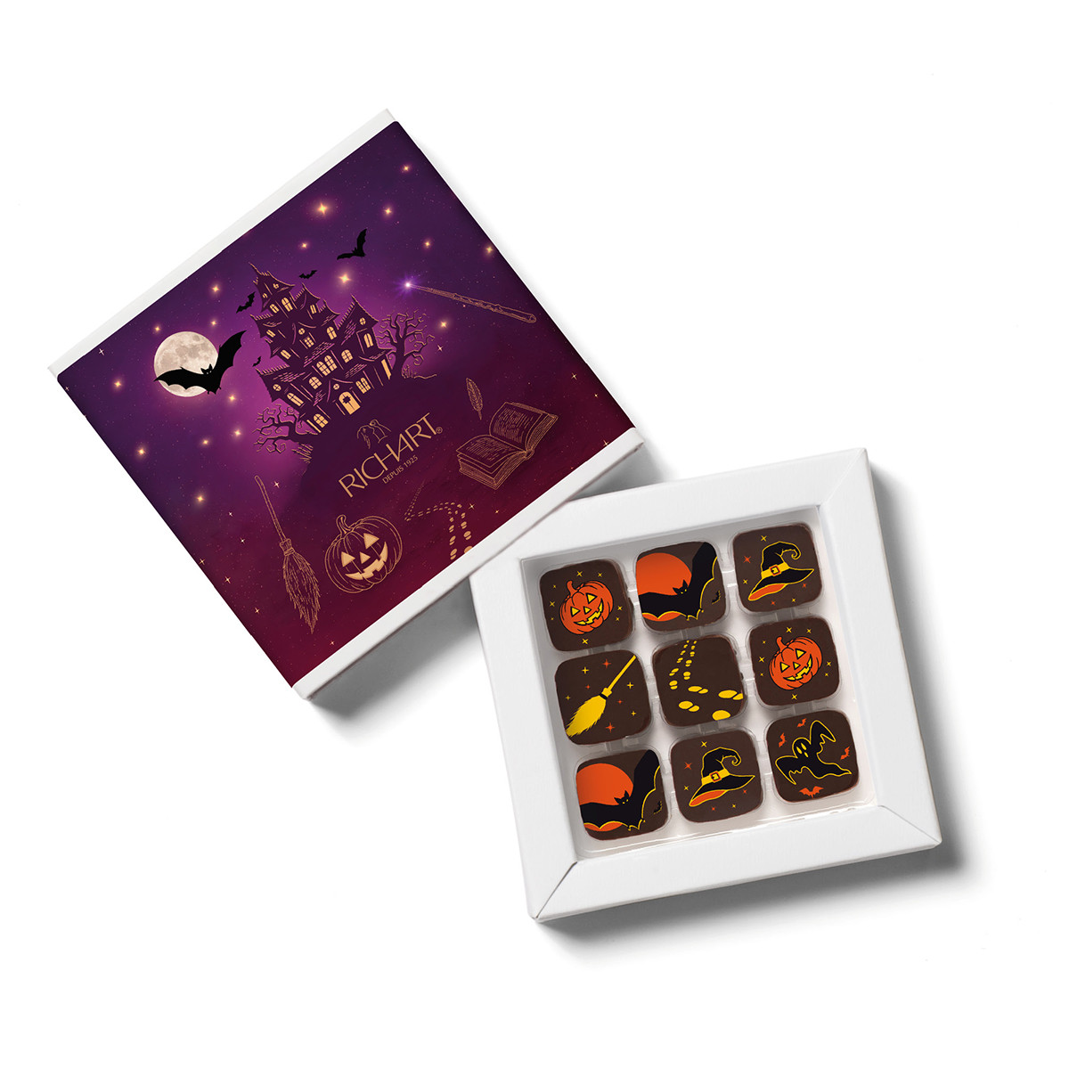 9 bombones de chocolate - Halloween Spirit