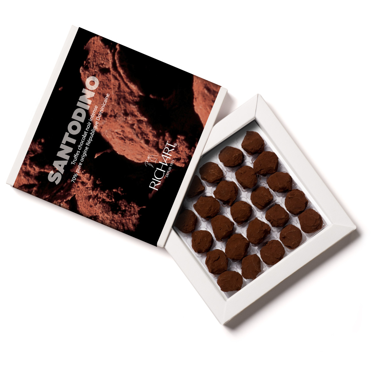 Holiday dark chocolate French truffles