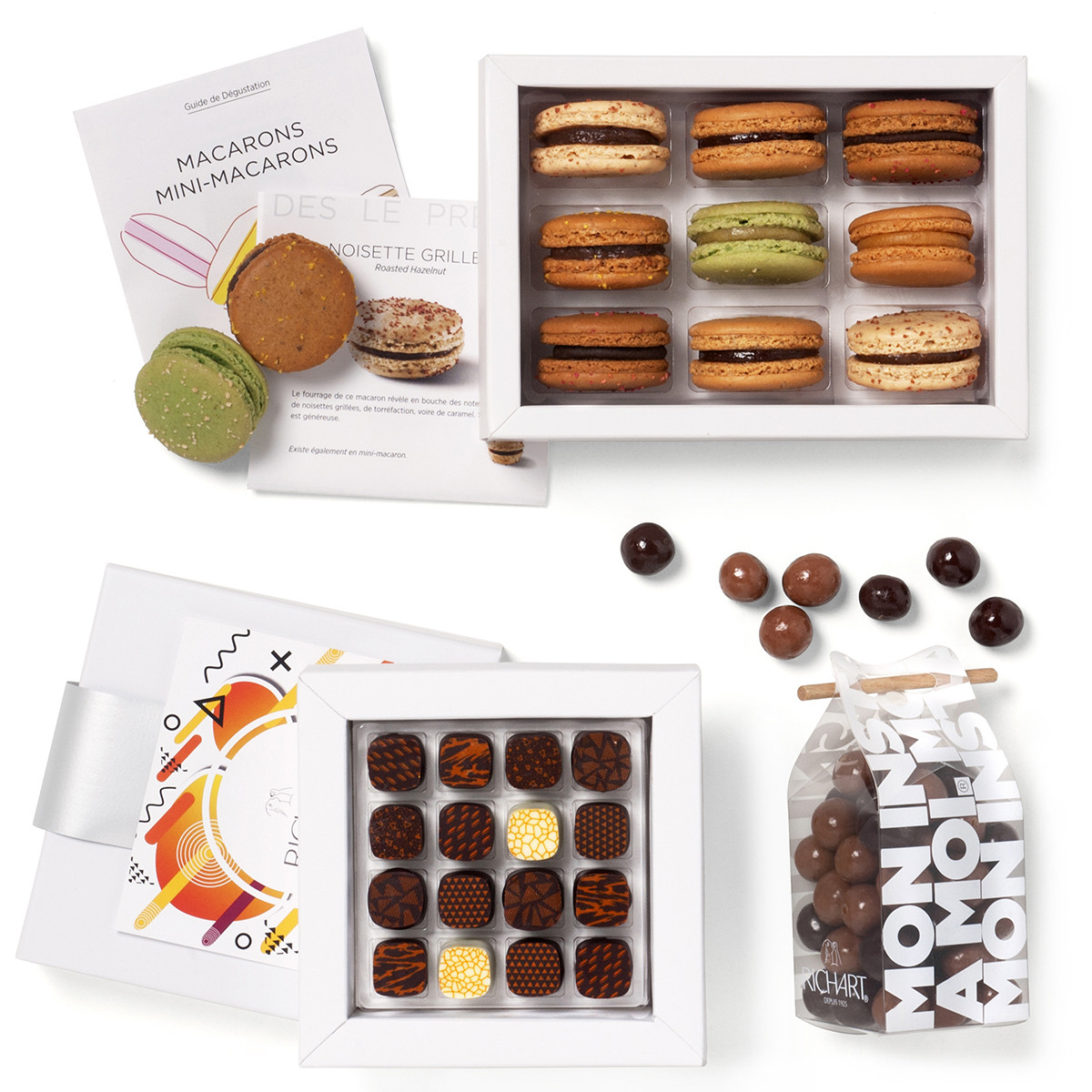 L’universo dei tostati - assortimento di cioccolatini ripieni e macaron