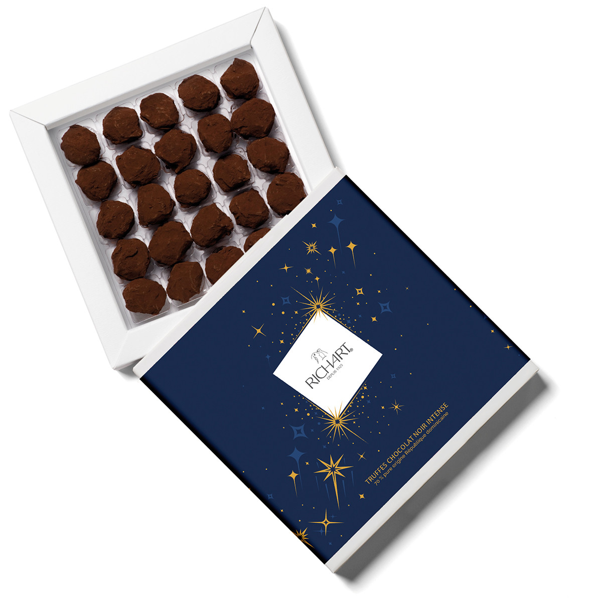 Holiday dark chocolate French truffles (large)