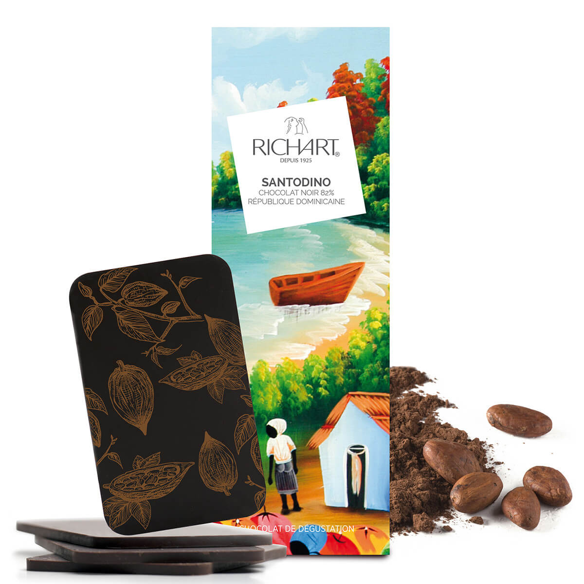 4 mini-tavolette di cioccolato fondente 82% pura origine Repubblica Dominicana