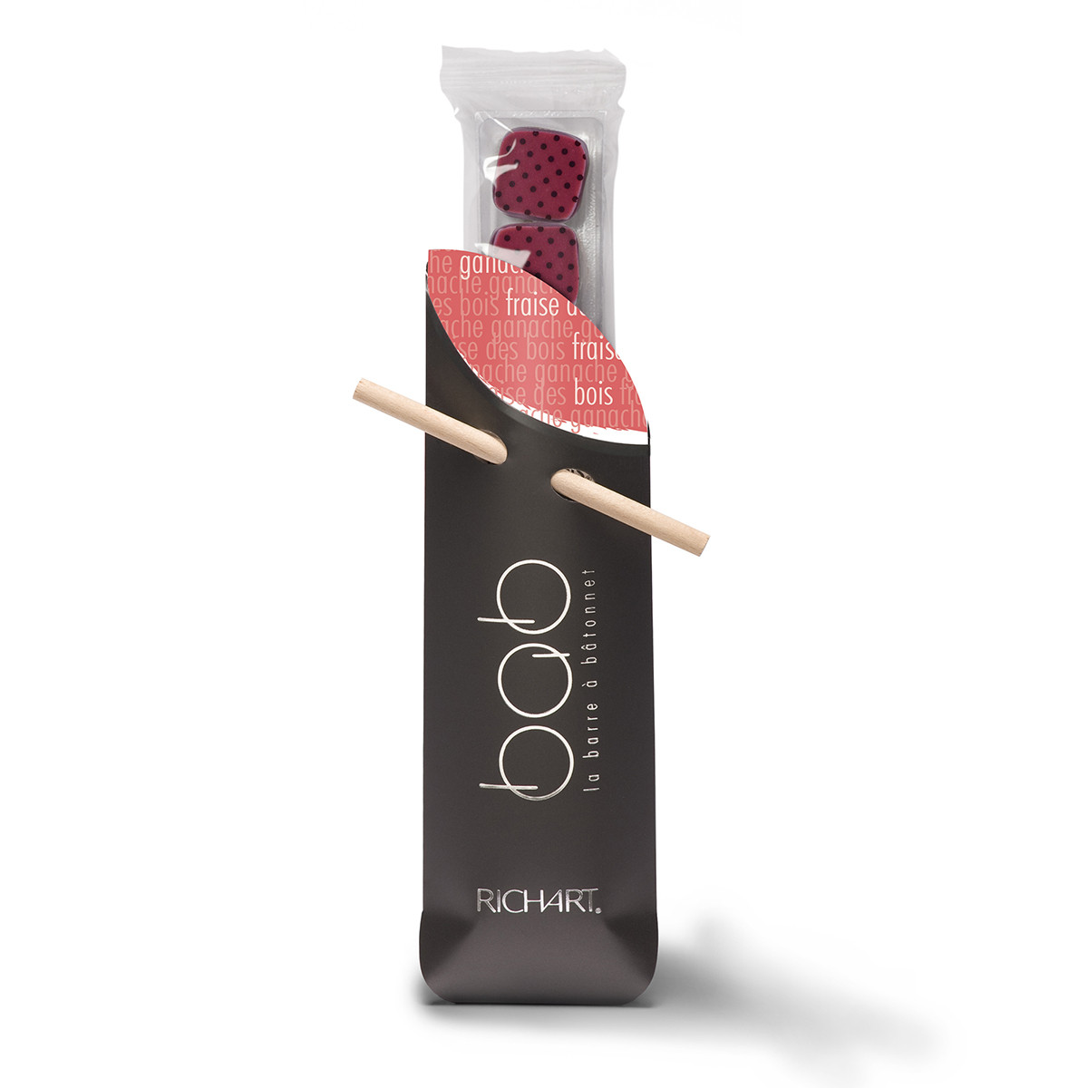 BAB Ganache alla fragola: astuccio tascabile da 9 cioccolatini ripieni