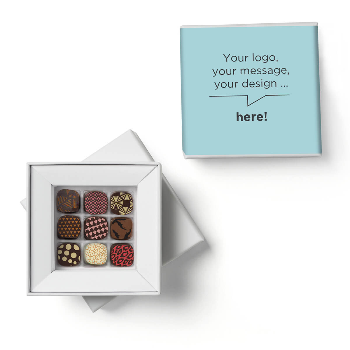 Customizable chocolate corporate gifts Gourmet chocolates, as a small hospitality gift for your business gifts